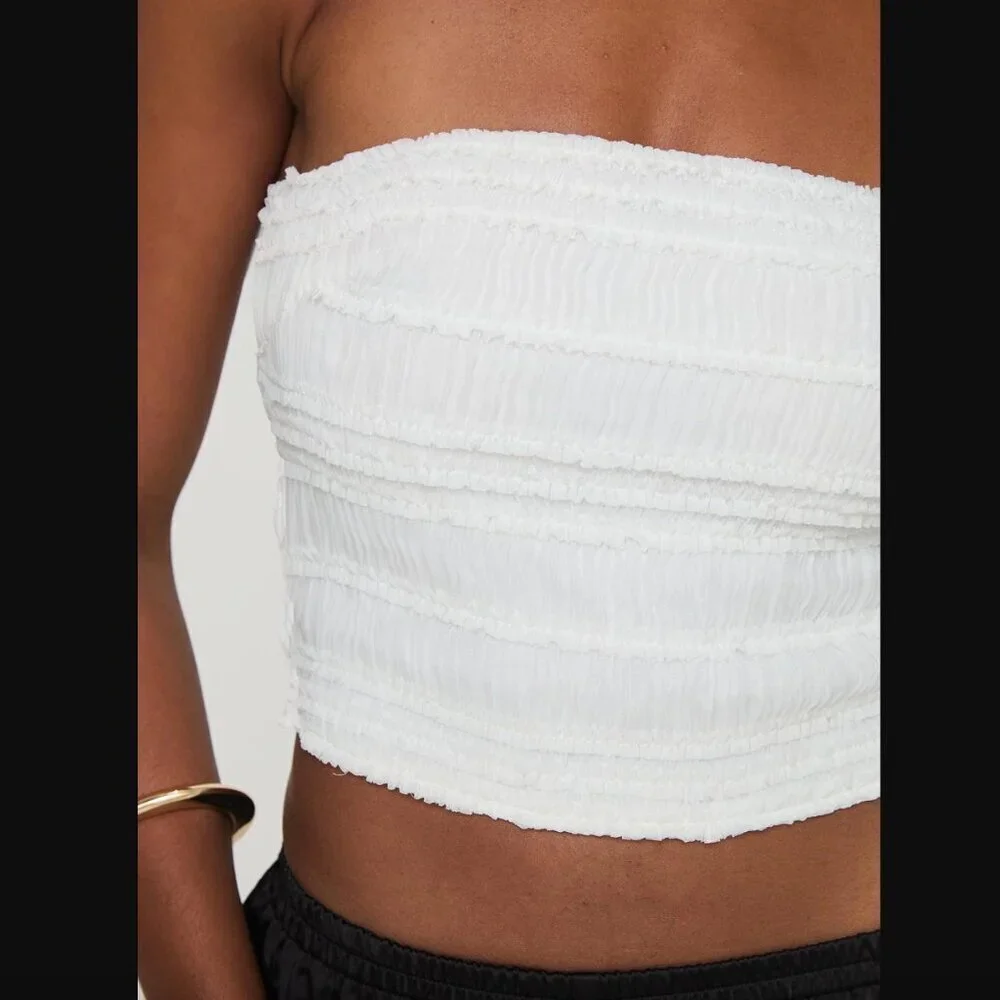 Princess Polly Lelande White Tube Top 6 - Picture 10 of 12